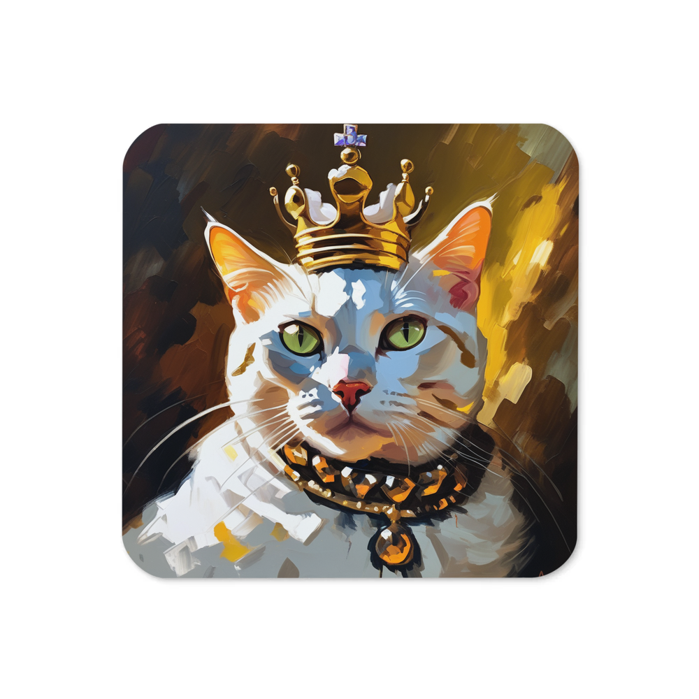 PugMug Custom White American Shorthair Cat Coaster
