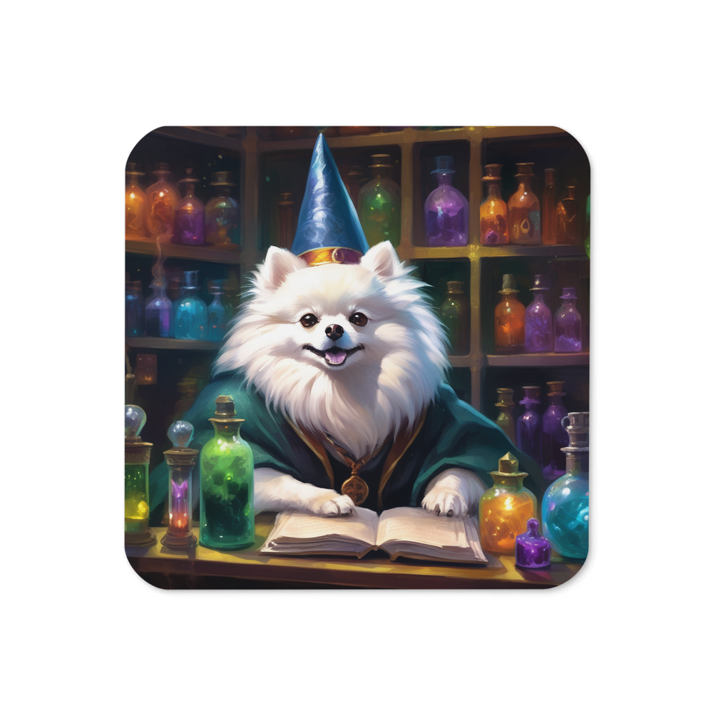 PugMug Custom White Pomeranian Coaster