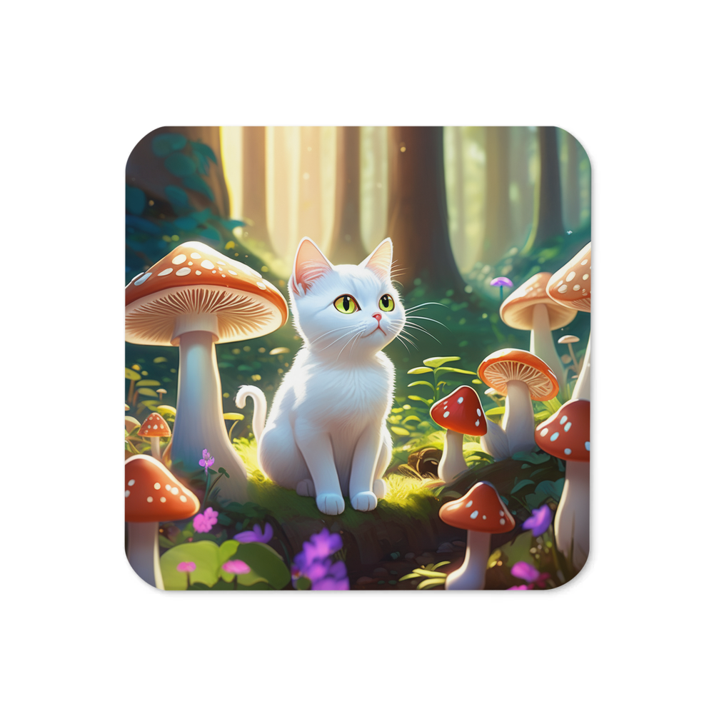 PugMug Custom White Companion Cat Coaster