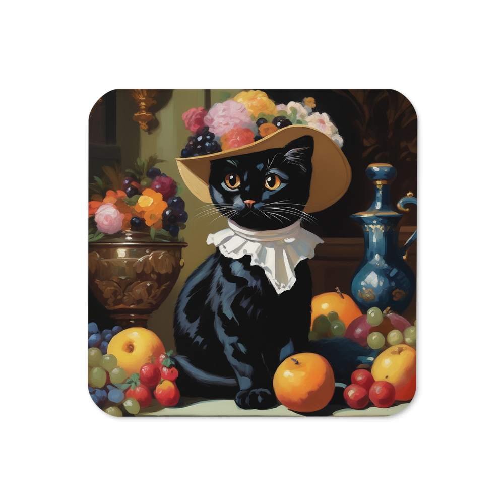 PugMug Custom Black Exotic Cat Coaster