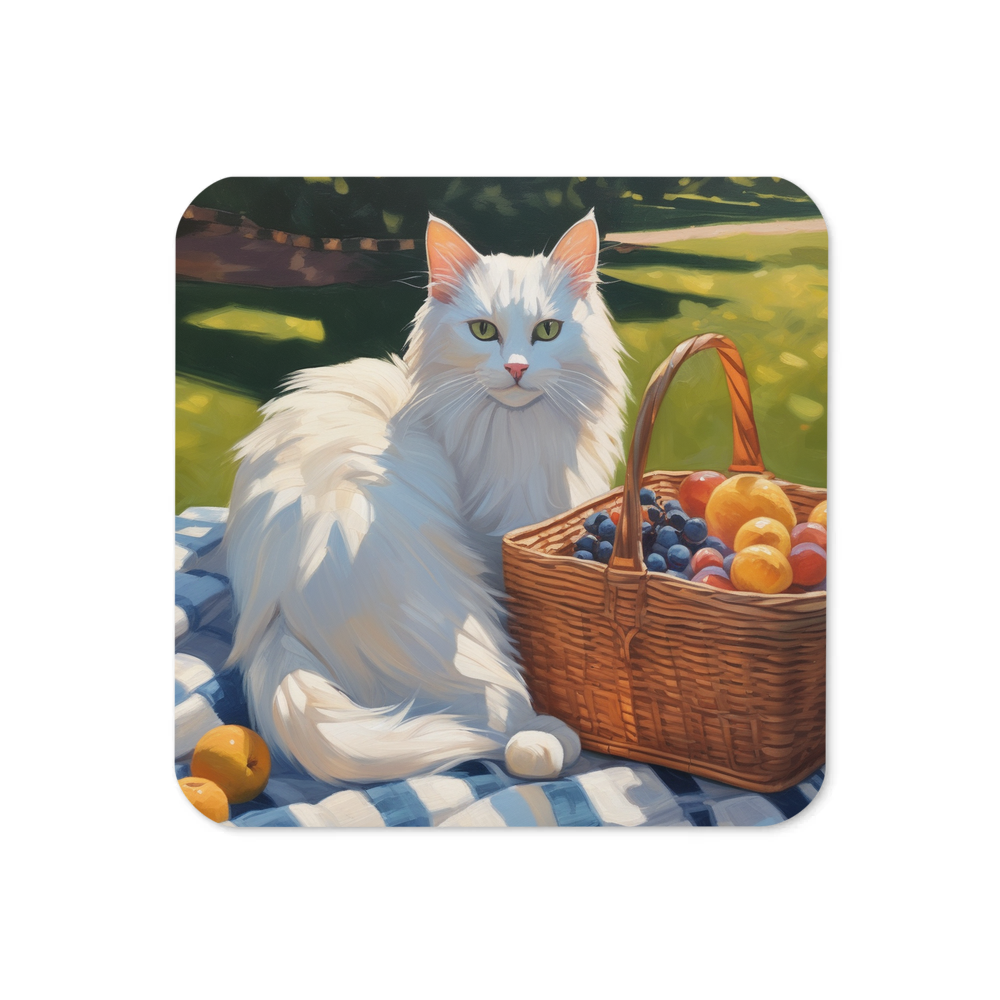 PugMug Custom White Companion Cat Coaster