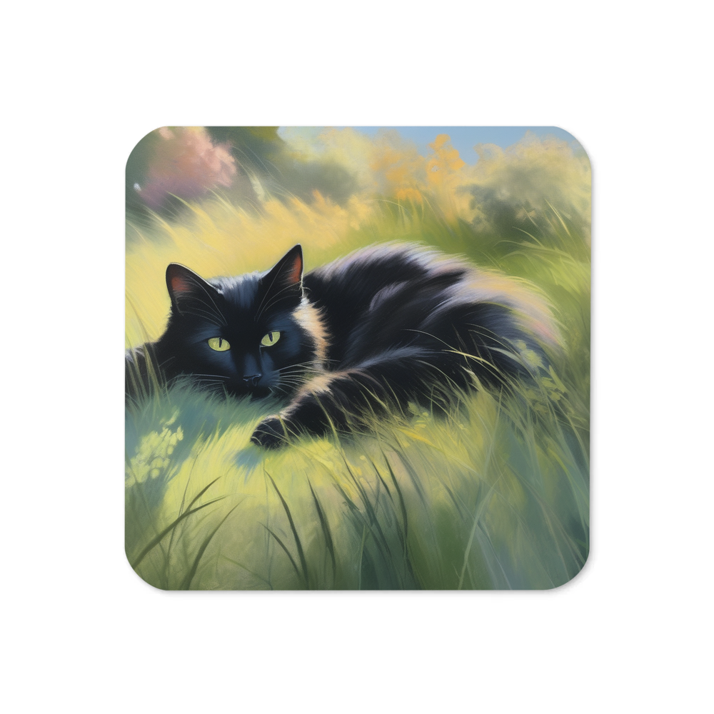 PugMug Custom Black Companion Cat Coaster