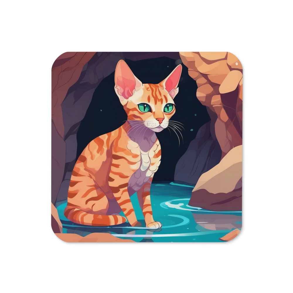 PugMug Custom Tabby Devon Rex Cat Coaster