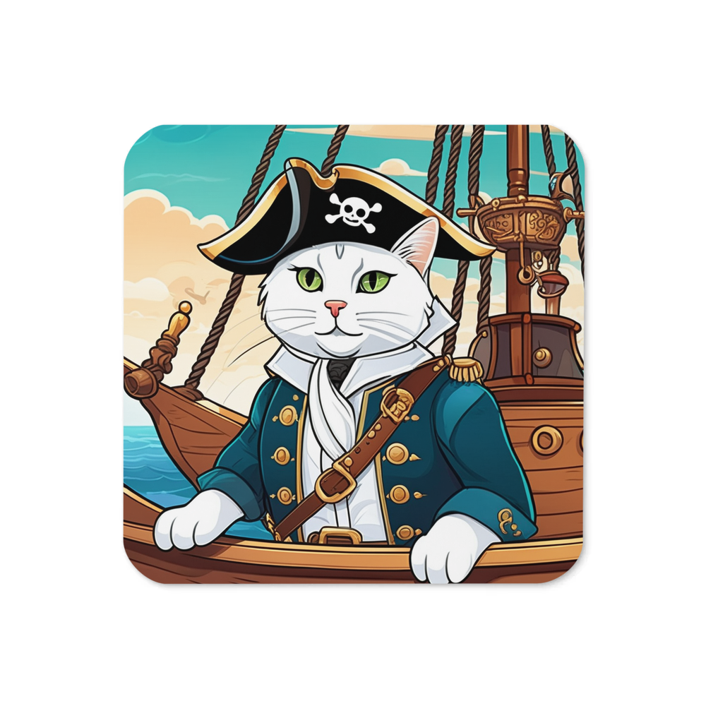 PugMug Custom White Companion Cat Coaster