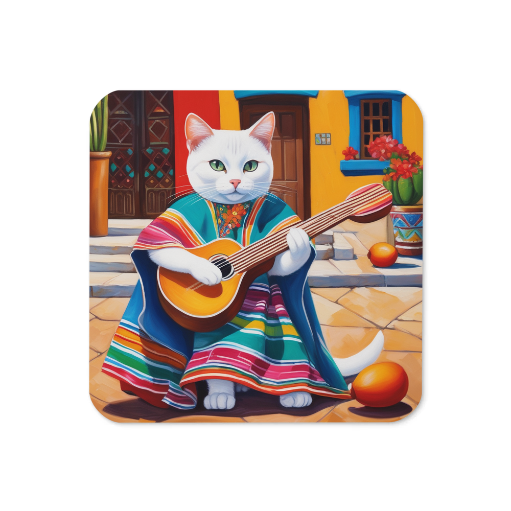 PugMug Custom White Companion Cat Coaster