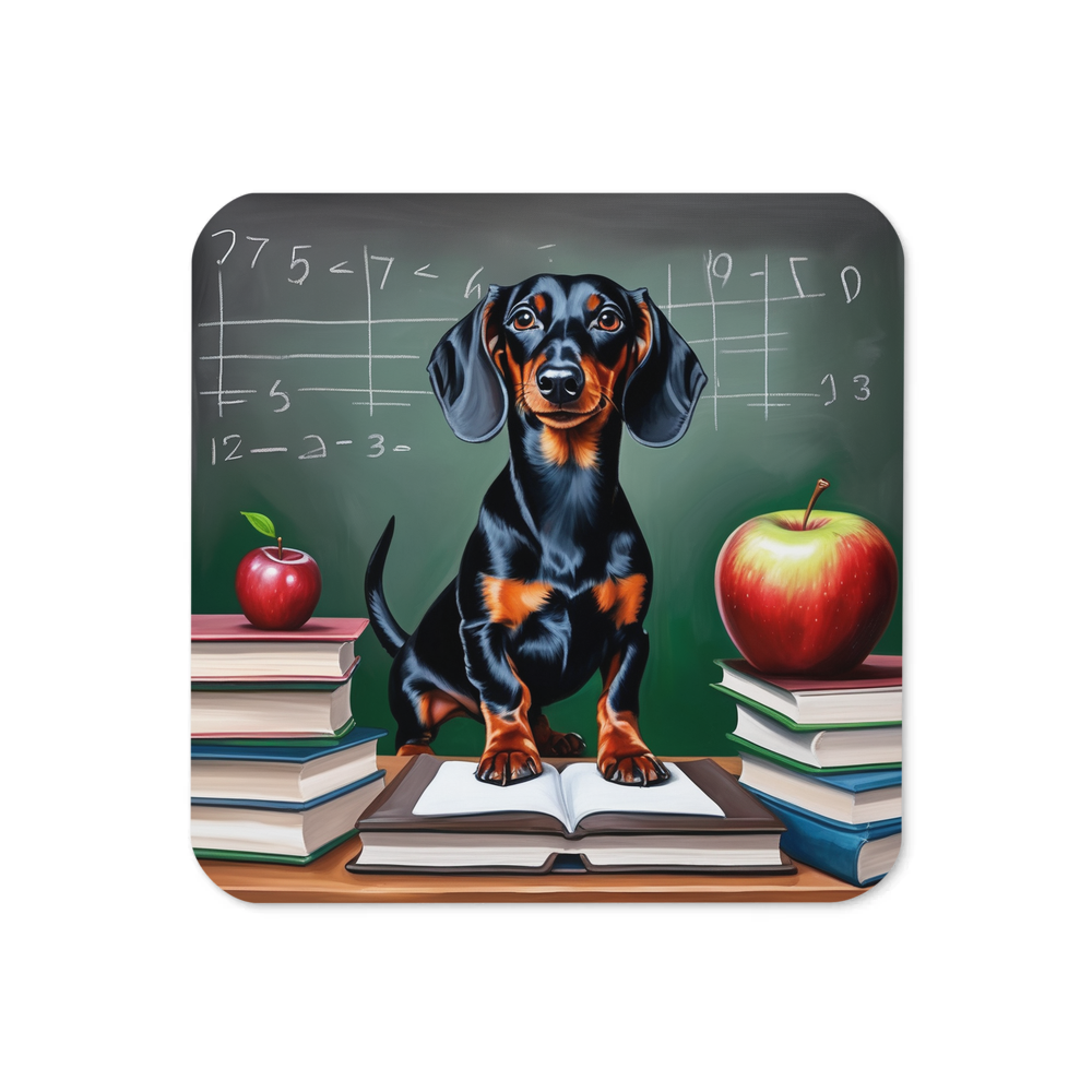 PugMug Custom Black Dachshund Coaster