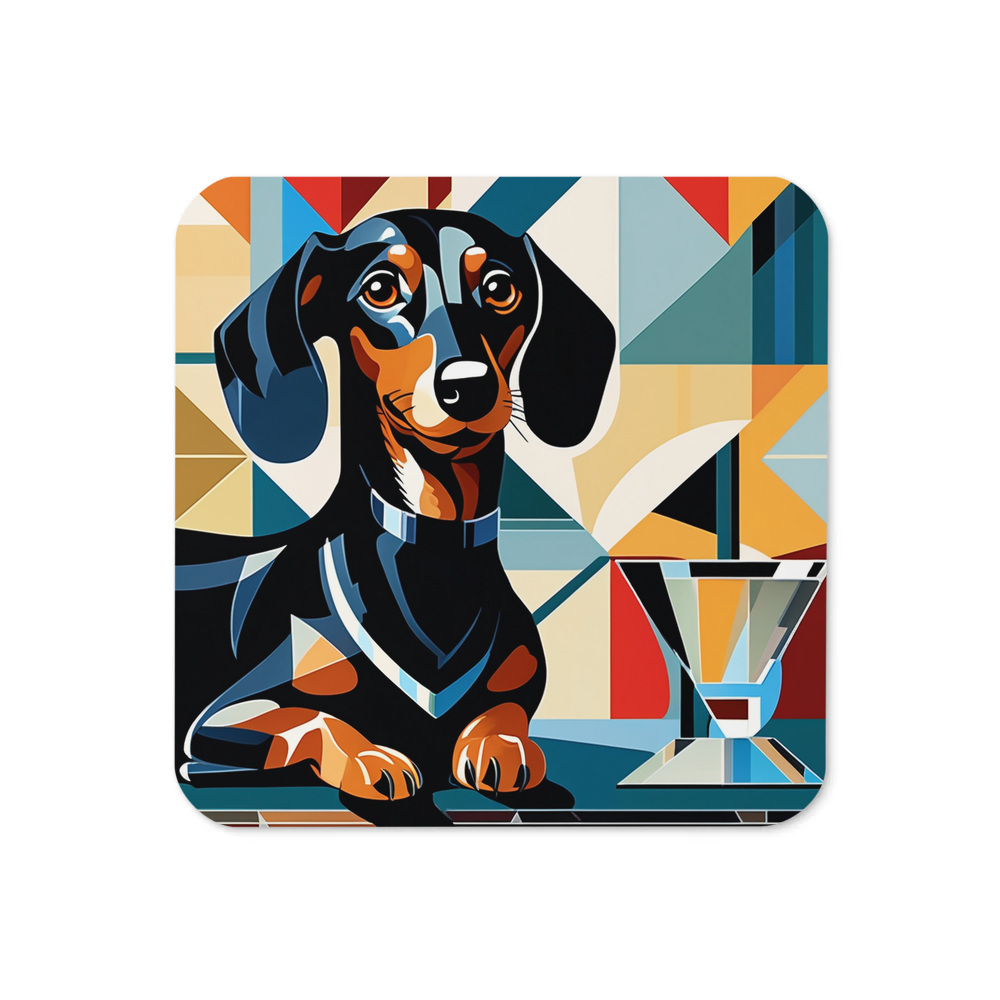 PugMug Custom Black Dachshund Coaster
