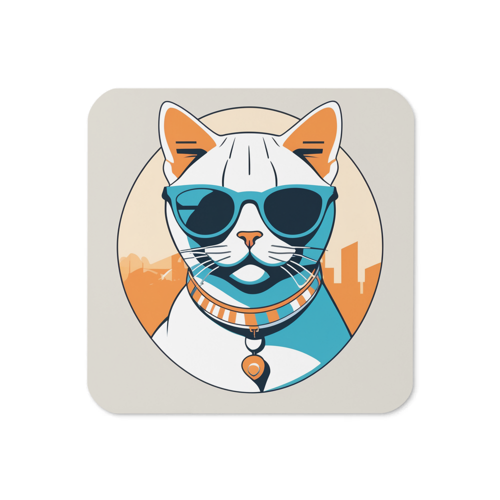 PugMug Custom White American Shorthair Cat Coaster