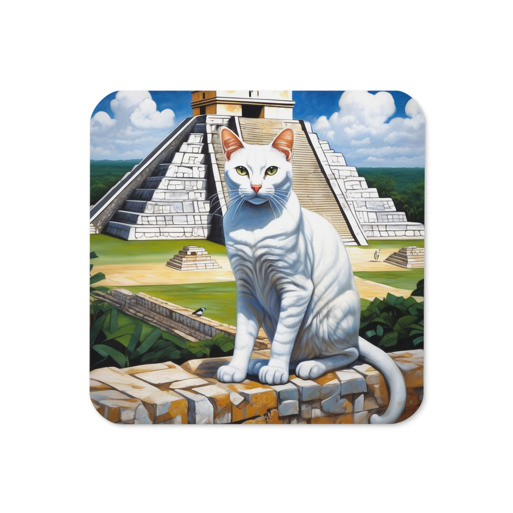 PugMug Custom White Companion Cat Coaster