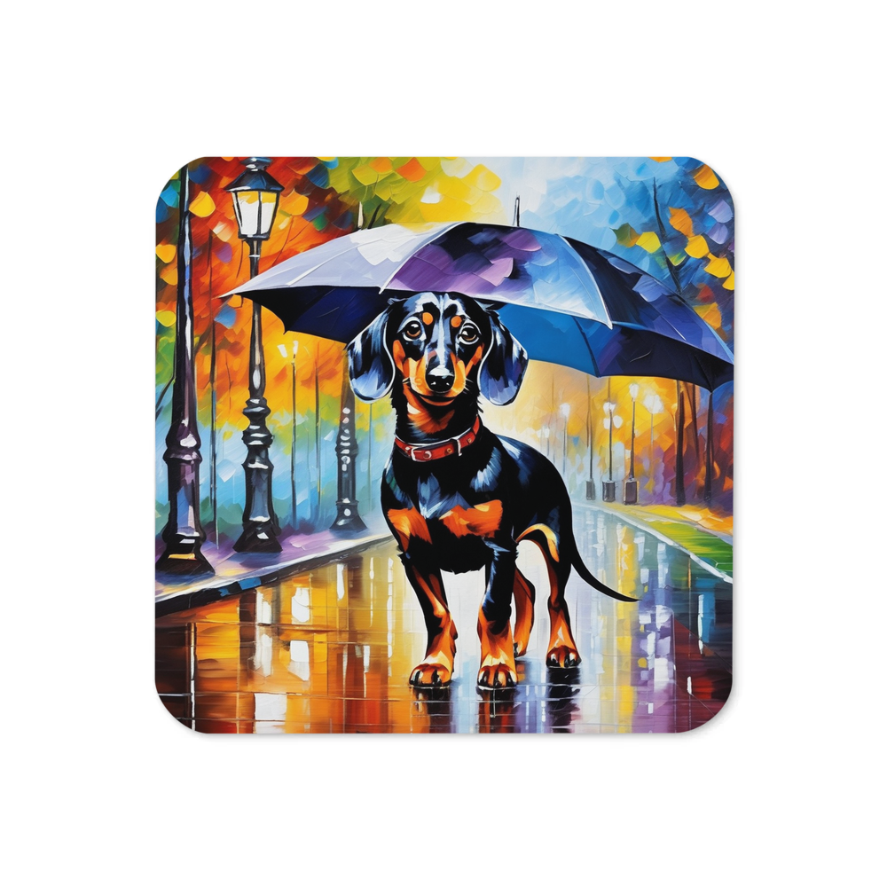 PugMug Custom Black Dachshund Coaster