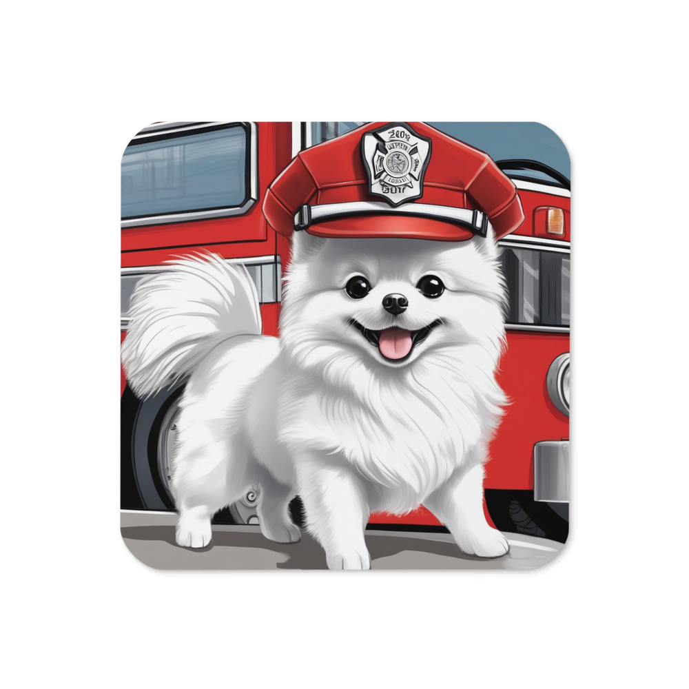 PugMug Custom White Pomeranian Coaster