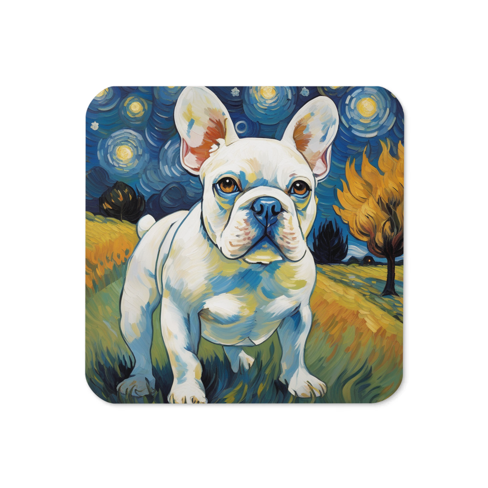 PugMug Custom White French Bulldog Coaster