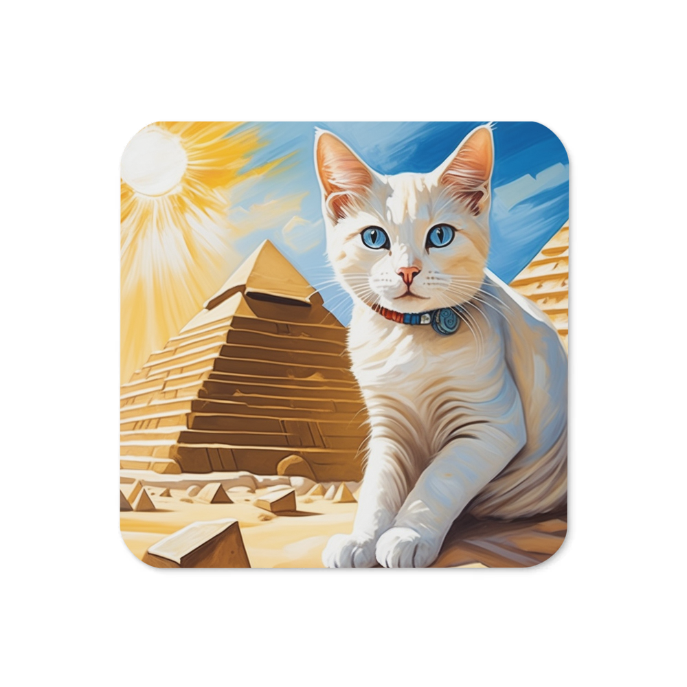 PugMug Custom White Companion Cat Coaster