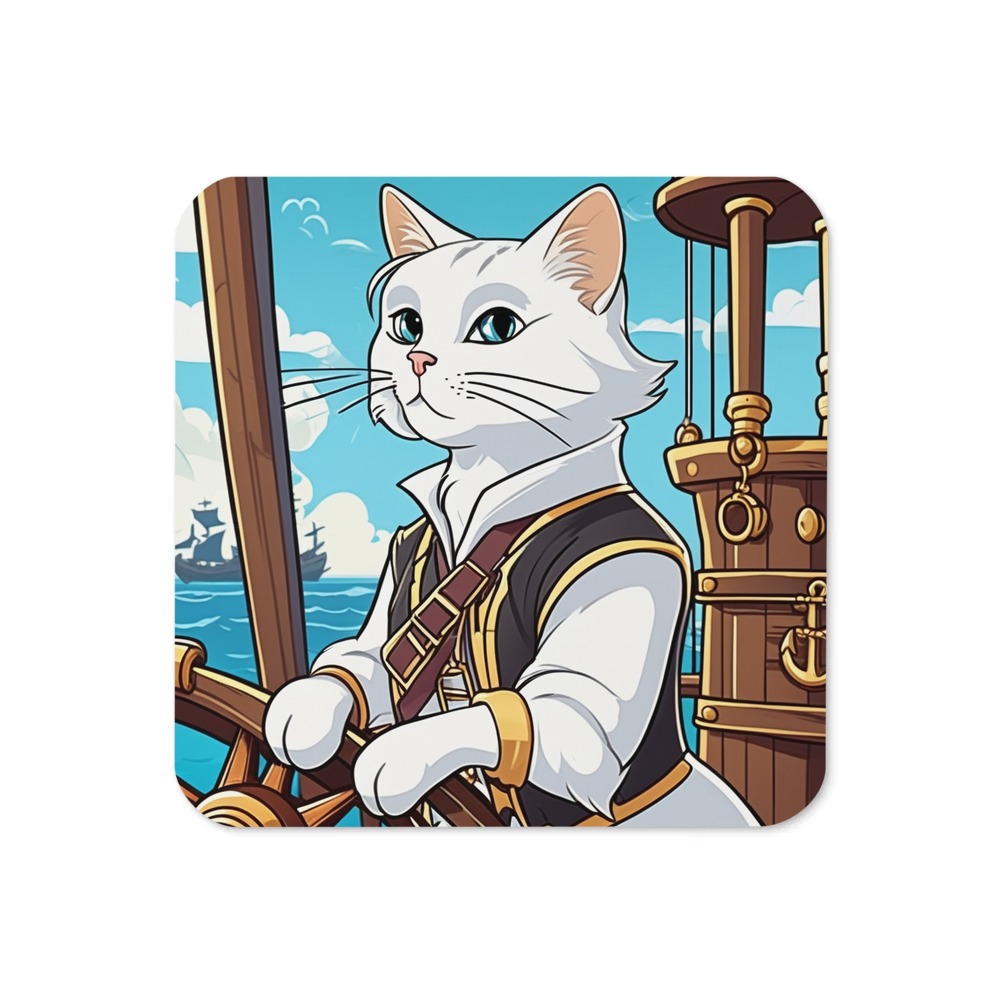 PugMug Custom White Companion Cat Coaster