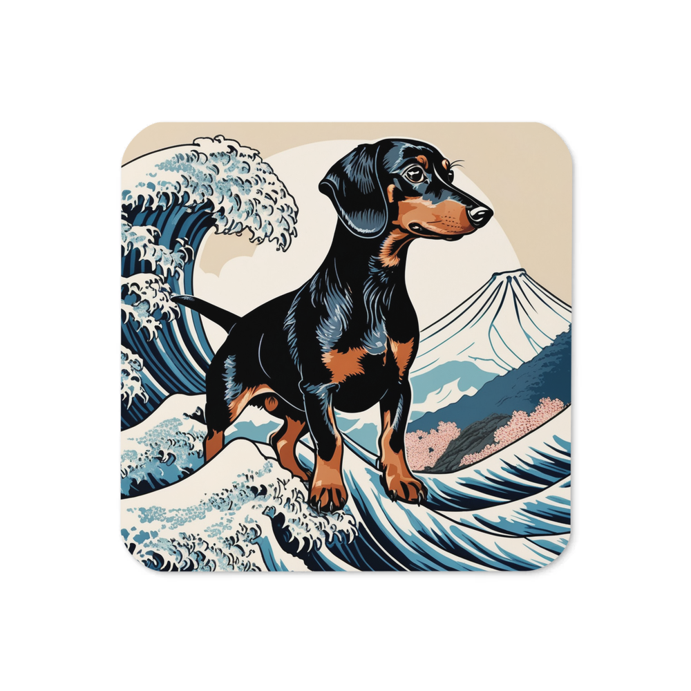 PugMug Custom Black Dachshund Coaster