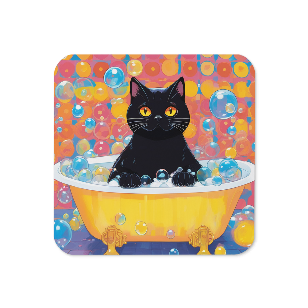 PugMug Custom Black British Shorthair Cat Coaster