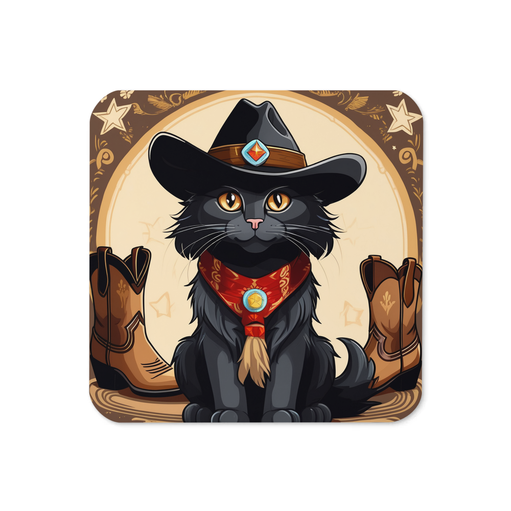 PugMug Custom Black Maine Coon Cat Coaster