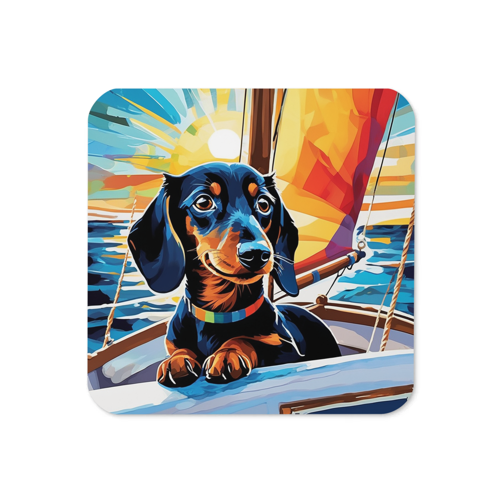 PugMug Custom Black Dachshund Coaster