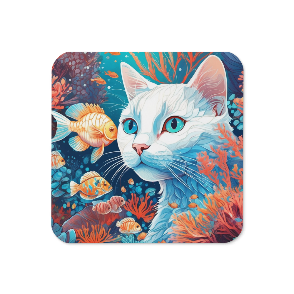 PugMug Custom White Companion Cat Coaster