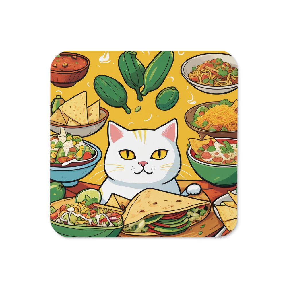 PugMug Custom White Companion Cat Coaster