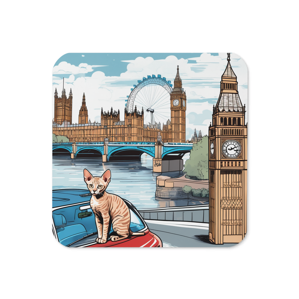 PugMug Custom Tabby Devon Rex Cat Coaster