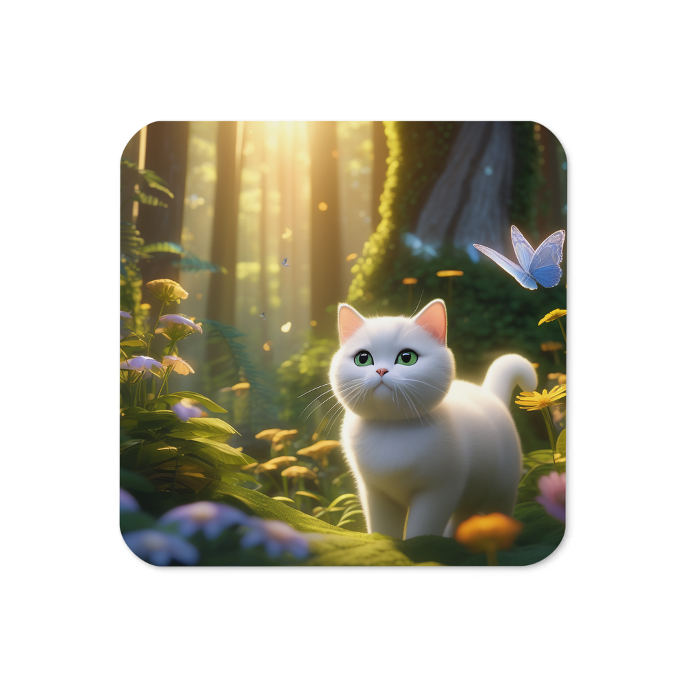 PugMug Custom White British Shorthair Cat Coaster