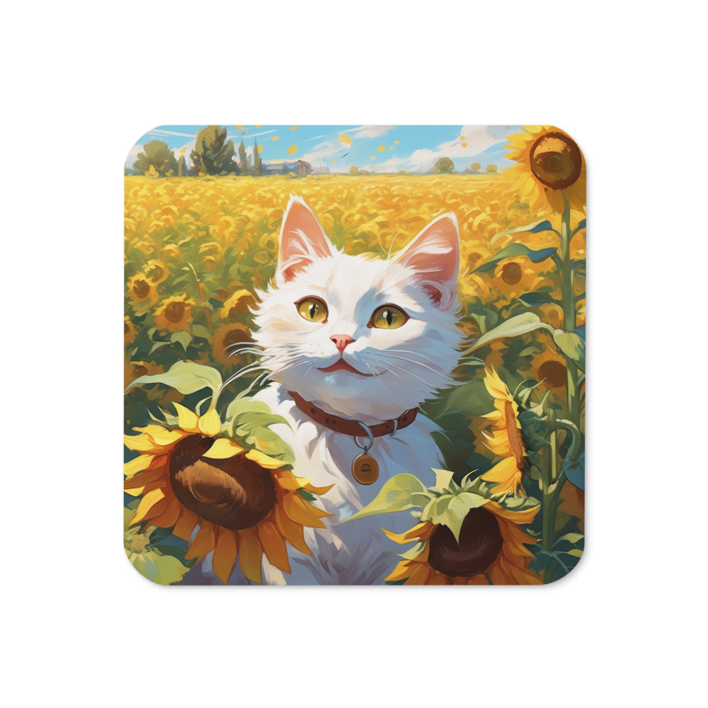 PugMug Custom White Companion Cat Coaster
