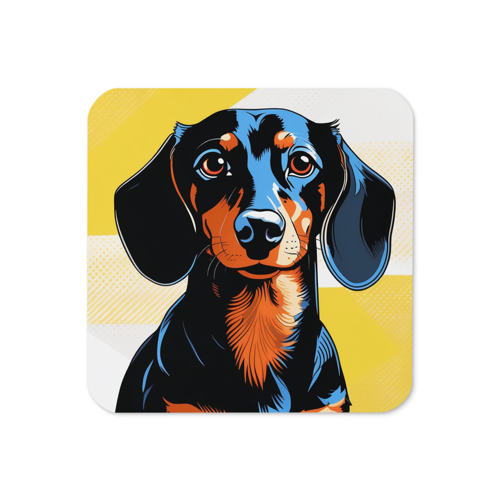 PugMug Custom Black Dachshund Coaster
