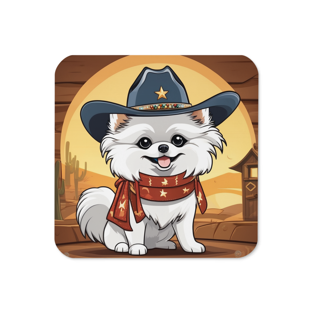 PugMug Custom White Pomeranian Coaster