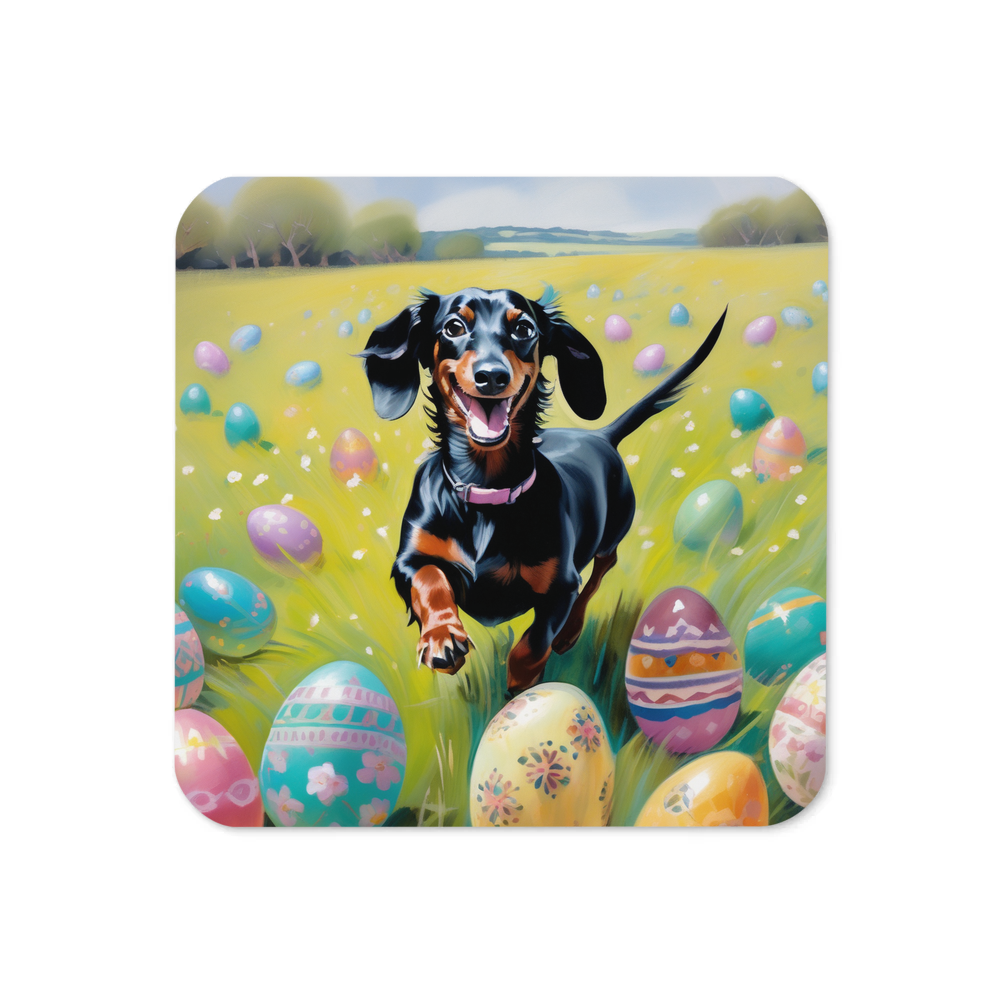 PugMug Custom Black Dachshund Coaster