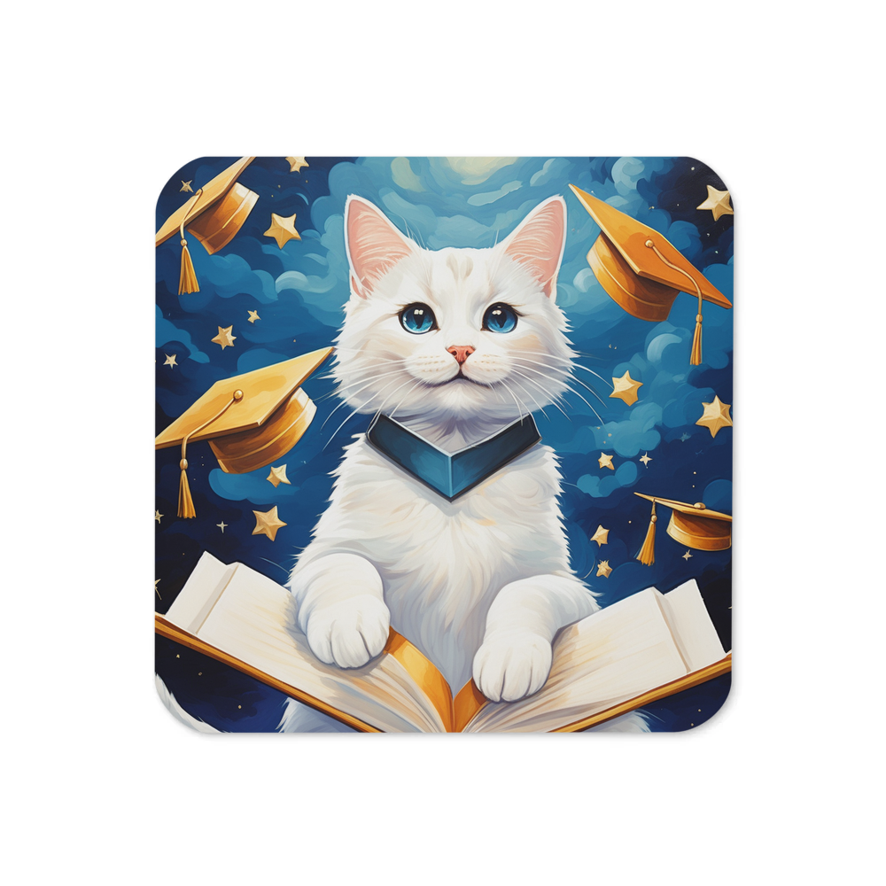 PugMug Custom White Companion Cat Coaster