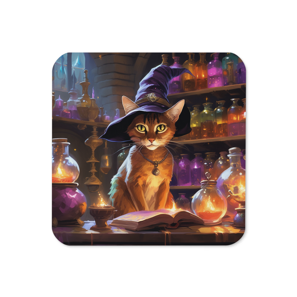 PugMug Custom Tabby Abyssinian Cat Coaster