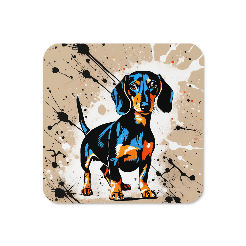 PugMug Custom Black Dachshund Coaster