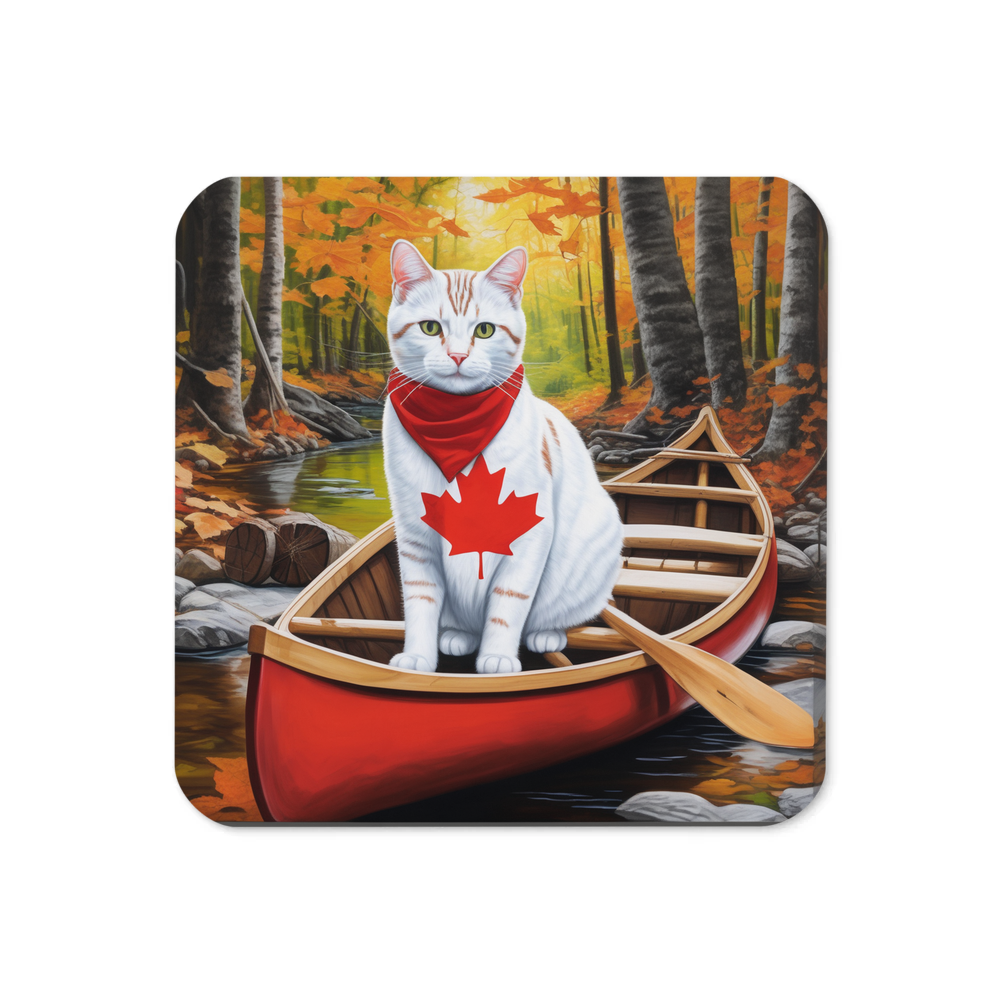 PugMug Custom White American Shorthair Cat Coaster