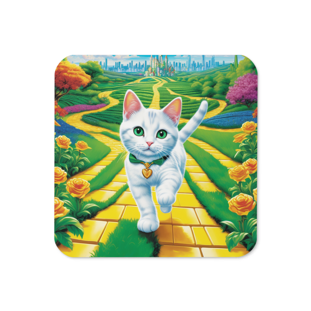 PugMug Custom White Companion Cat Coaster