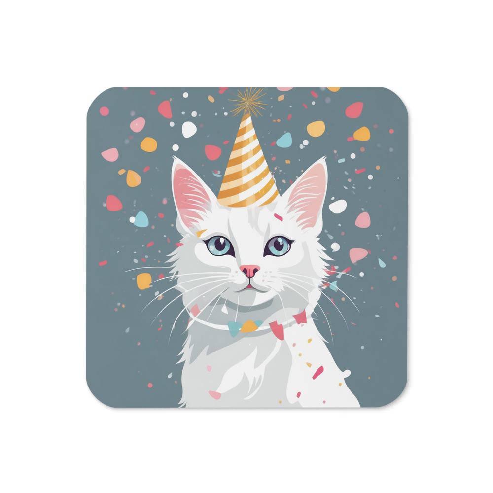 PugMug Custom White Companion Cat Coaster