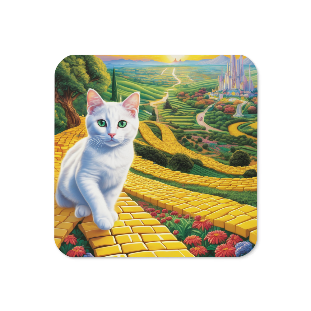 PugMug Custom White Companion Cat Coaster