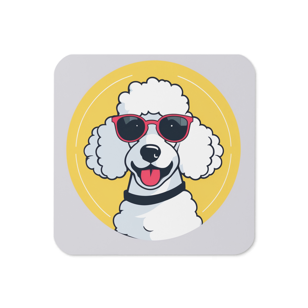 PugMug Custom White Poodle Coaster