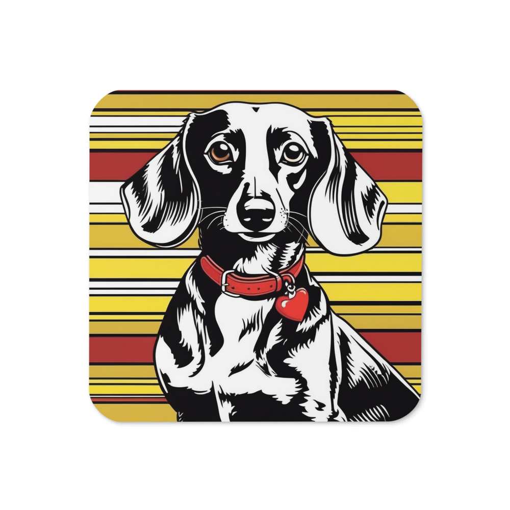 PugMug Custom Black Dachshund Coaster