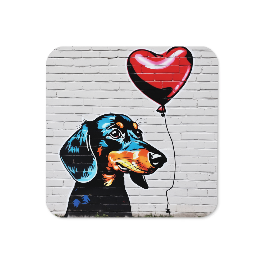 PugMug Custom Black Dachshund Coaster