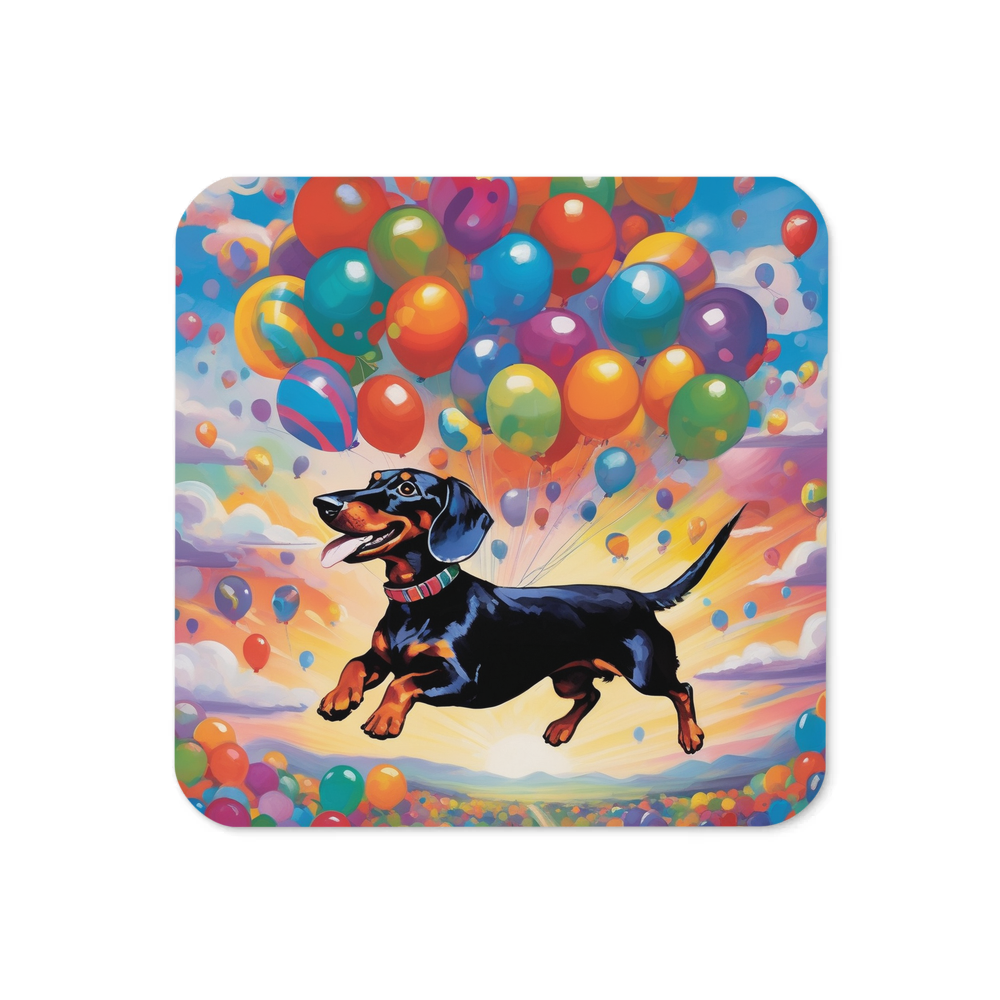 PugMug Custom Black Dachshund Coaster