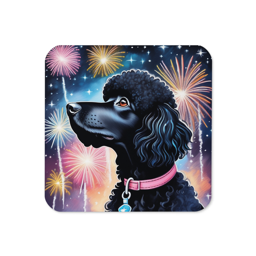 PugMug Custom Black Poodle Coaster