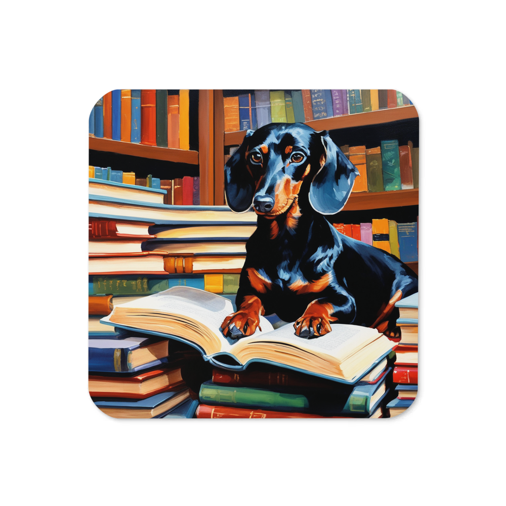 PugMug Custom Black Dachshund Coaster