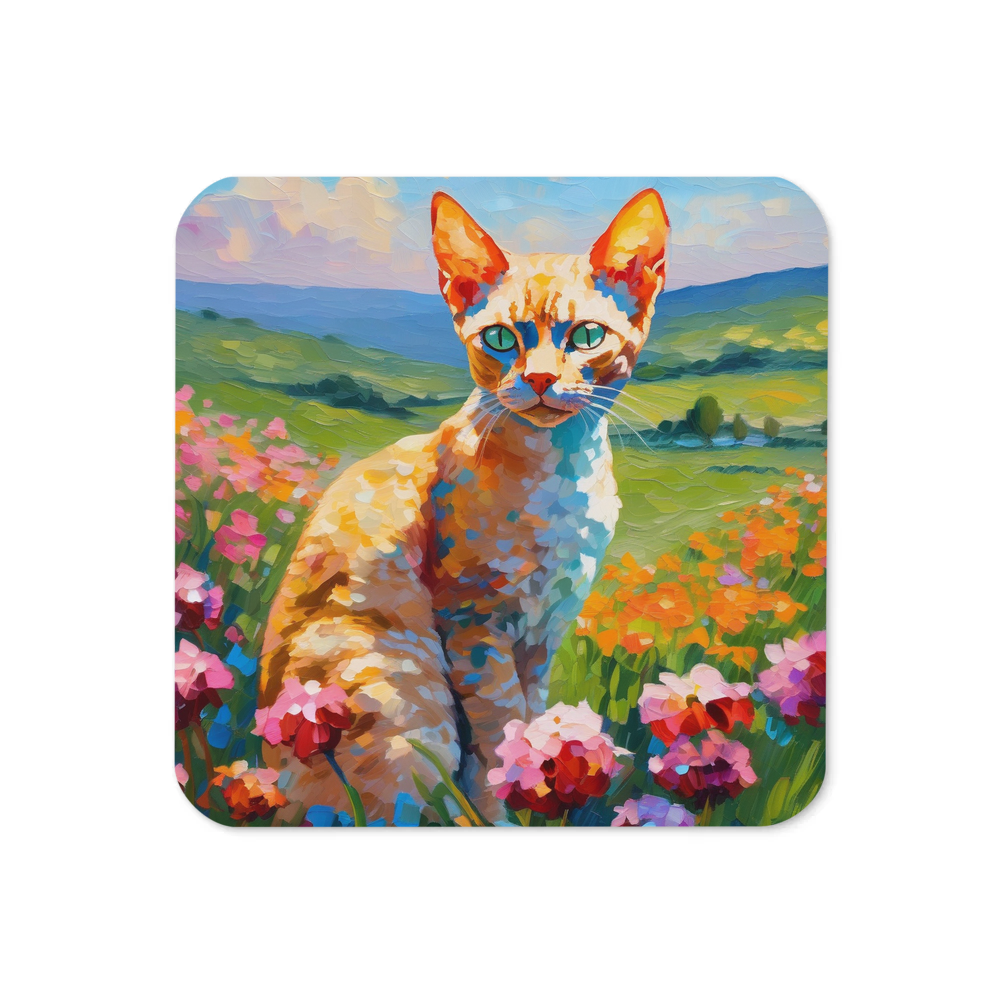 PugMug Custom Tabby Devon Rex Cat Coaster