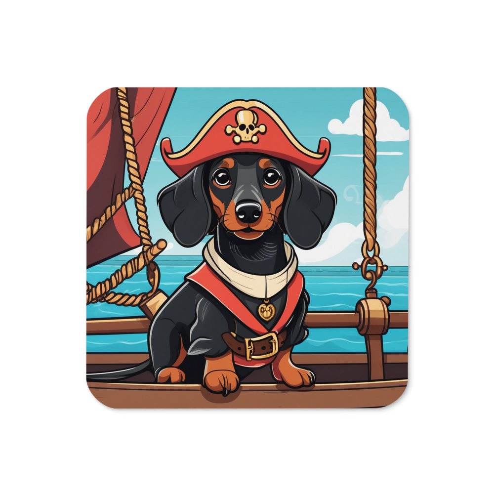 PugMug Custom Black Dachshund Coaster