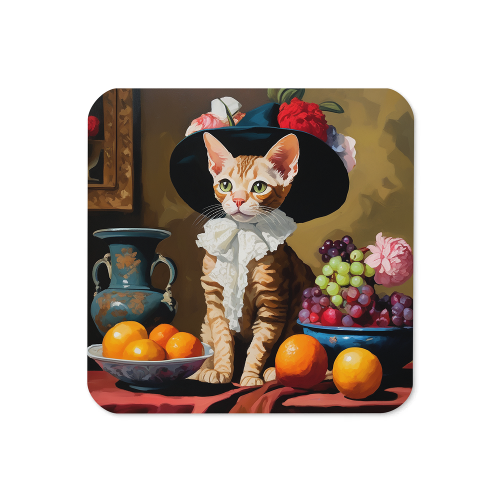 PugMug Custom Tabby Devon Rex Cat Coaster