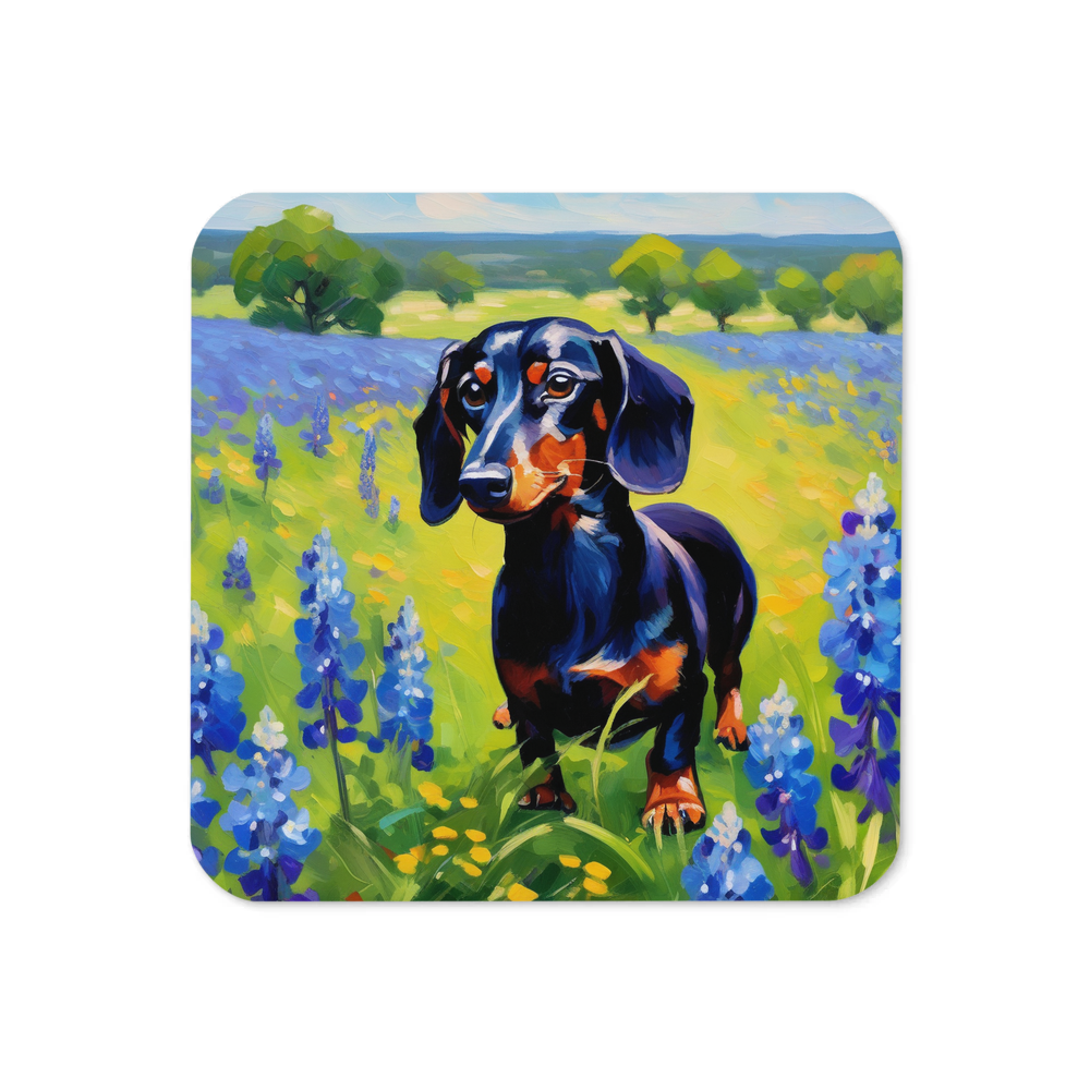 PugMug Custom Black Dachshund Coaster