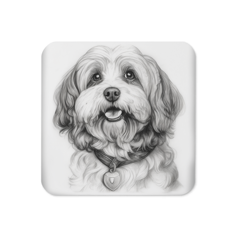 PugMug Custom White Havanese Dog Coaster
