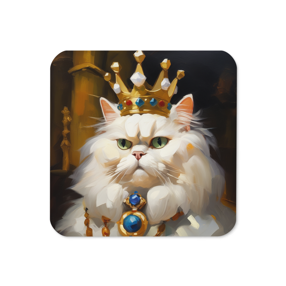 PugMug Custom White Persian Cat Coaster