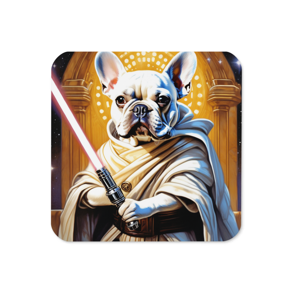 PugMug Custom White French Bulldog Coaster